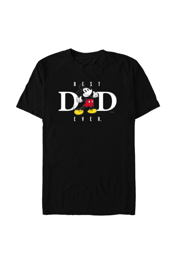 Mickey Mouse Best Dad Ever Thumbs Up Father’s Day - Short Sleeve Blended T-Shirt for Adults - Customized-Black