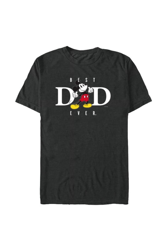 Mickey Mouse Best Dad Ever Thumbs Up Father’s Day - Short Sleeve Blended T-Shirt for Adults - Customized-Dark Heather