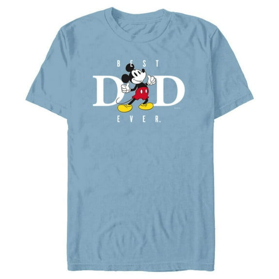Disney Mickey Mouse Best Dad Ever Thumbs Up Father’s Day - Short Sleeve Blended T-Shirt for Adults - Customized-Ocean Blue