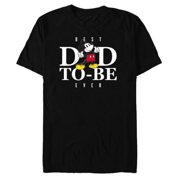 Disney Mickey Mouse Best Dad-to-Be Ever Father’s Day - Short Sleeve Blended T-Shirt for Adults - Customized-Black