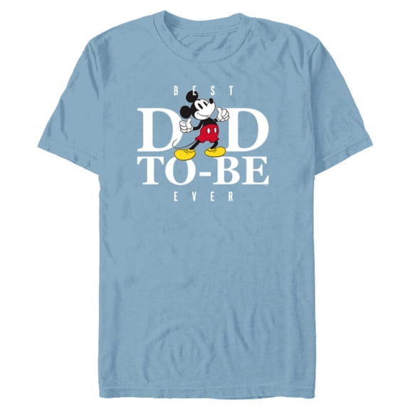Disney Mickey Mouse Best Dad-to-Be Ever Father’s Day - Short Sleeve Blended T-Shirt for Adults - Customized-Ocean Blue