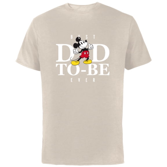 Disney Mickey Mouse Best Dad-to-Be Ever Father’s Day - Short Sleeve Cotton T-Shirt for Adults - Customized-Natural