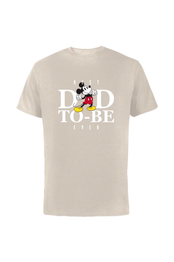 Mickey Mouse Best Dad-to-Be Ever Father’s Day - Short Sleeve Cotton T-Shirt for Adults - Customized-Natural
