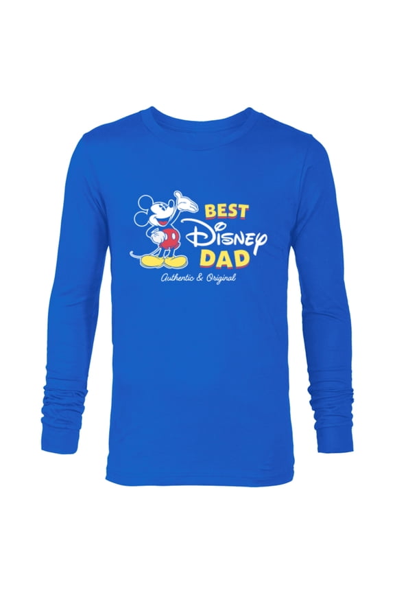 Mickey Mouse Best Disney Dad Birthday Father’s Day - Long Sleeve T-Shirt for Men - Customized-Navy