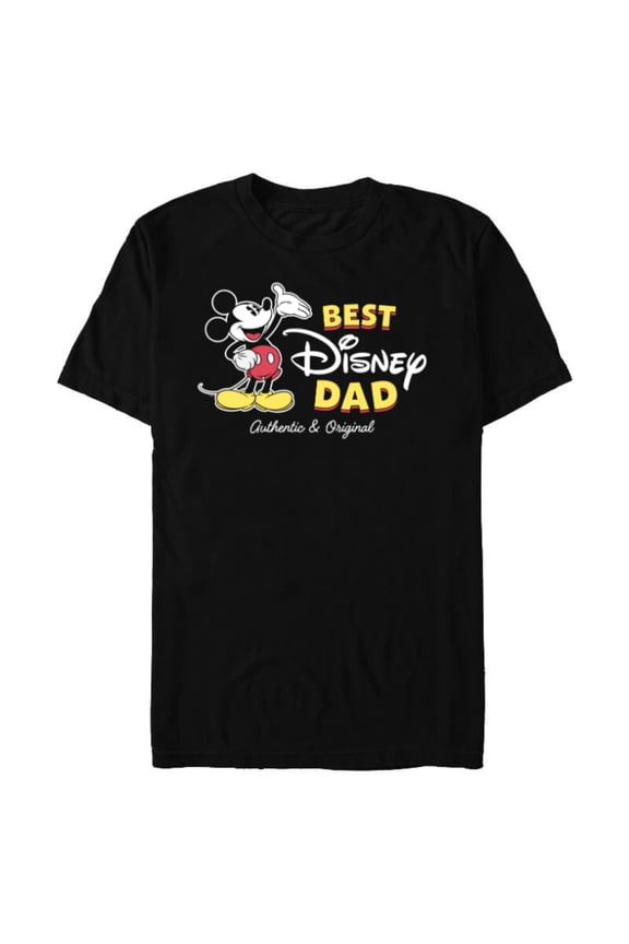 Mickey Mouse Best Disney Dad Birthday Father’s Day - Short Sleeve Blended T-Shirt for Adults - Customized-Black
