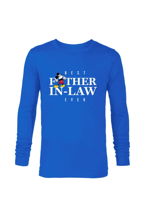 Mickey Mouse Best Father-in-Law Ever Father’s Day - Long Sleeve T-Shirt for Men - Customized-Navy