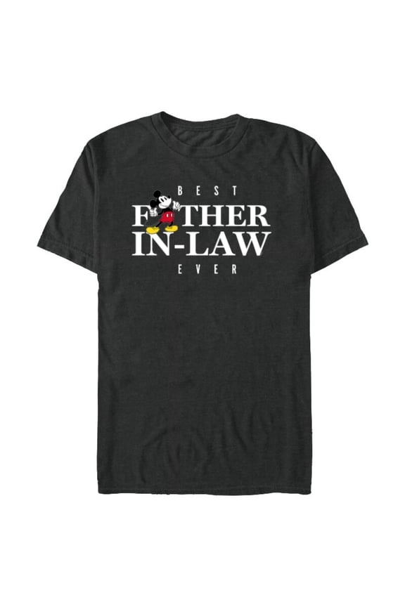 Mickey Mouse Best Father-in-Law Ever Father’s Day - Short Sleeve Blended T-Shirt for Adults - Customized-Dark Heather