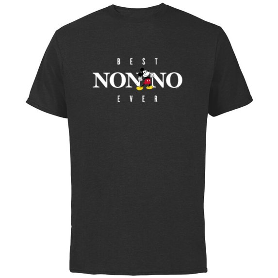 Disney Mickey Mouse Best Nonno Ever La Festa del Papà - Short Sleeve Cotton T-Shirt for Adults - Customized-Black