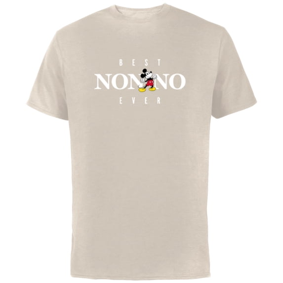 Disney Mickey Mouse Best Nonno Ever La Festa del Papà - Short Sleeve Cotton T-Shirt for Adults - Customized-Natural