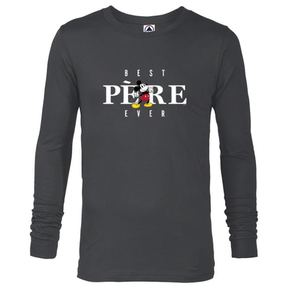 Disney Mickey Mouse Best Père Ever La Fête des Pères - Long Sleeve T-Shirt for Men - Customized-Charcoal Heather