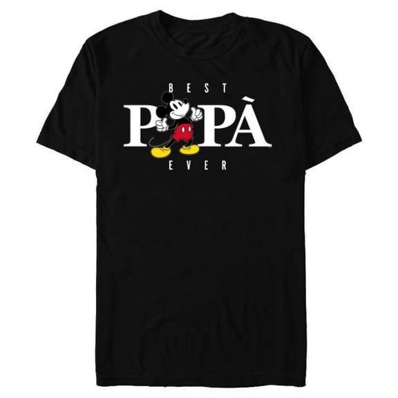 Disney Mickey Mouse Best Papà Ever La Festa del Papà - Short Sleeve Blended T-Shirt for Adults - Customized-Black