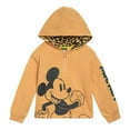 thumbnail image 1 of Disney Mickey Mouse Big Boys' Fleece Quarter-Zip Hooded Sweatshirt Camel, 1 of 6