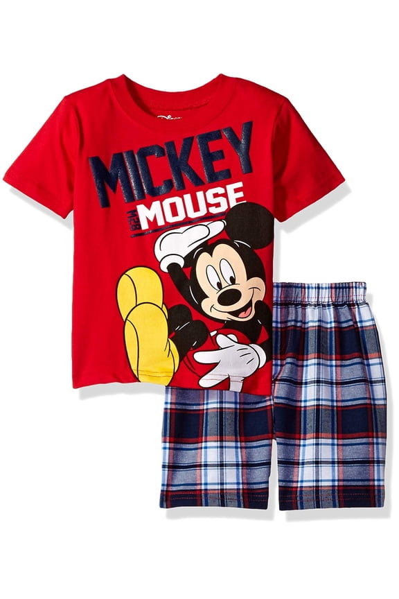 Mickey Mouse Big Boys Short Sleeve Graphic T-Shirt & Shorts Set Red 8