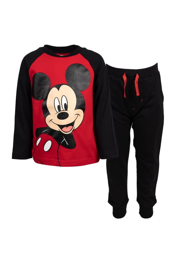 Mickey Mouse Big Boys T-Shirt and French Terry Pants Toddler to Big Kid