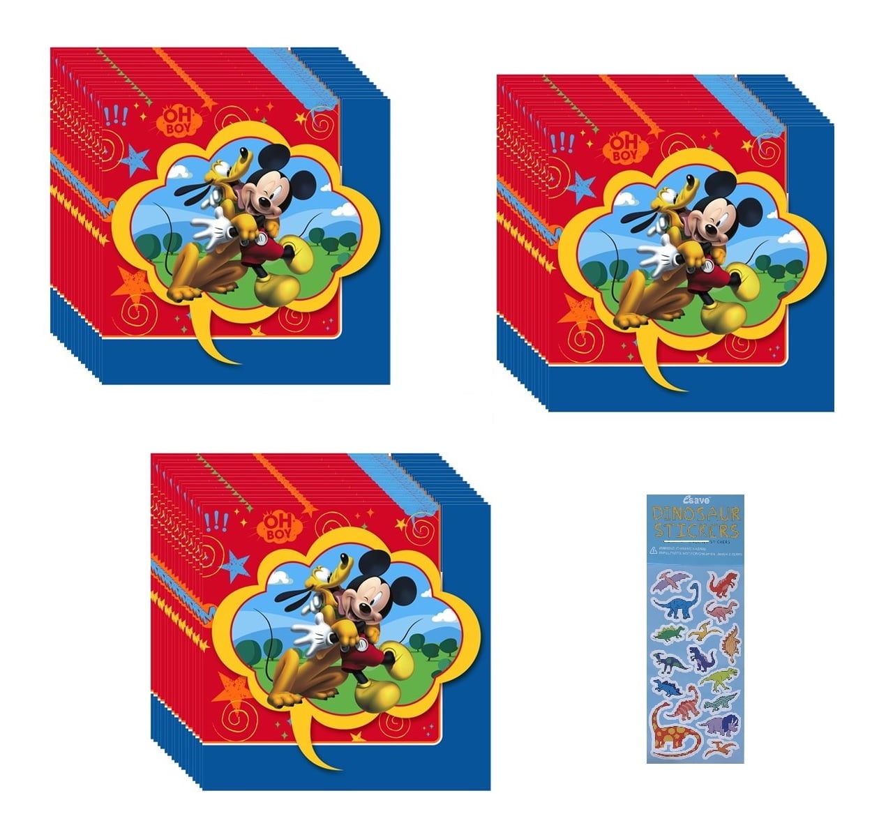 Disney Mickey Mouse Birthday Party Supplies Bundle includes 48 Beverage ...