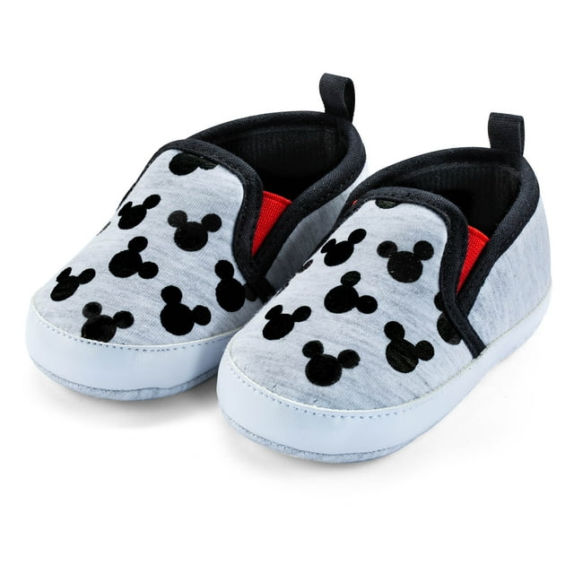 Disney Mickey Mouse Black Infant Prewalker Soft Sole Slip-on Shoes - Size 6-9 Months