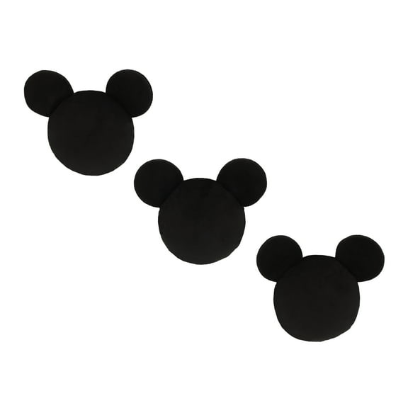 Disney Mickey Mouse Black Plush 3 Piece Wall Dcor