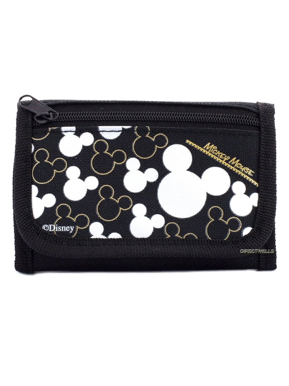 Disney Mickey Mouse Black Silver Trifold Wallet