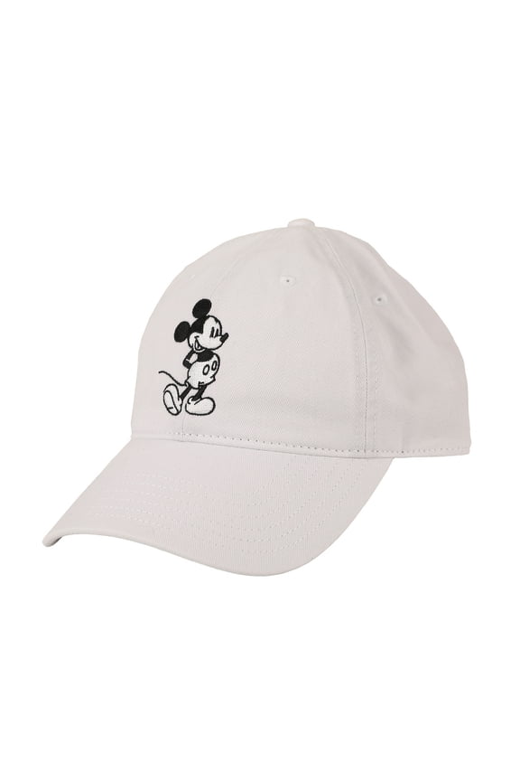 Disney Mickey Mouse Black & White Character Art White Unstructured Baseball Cap