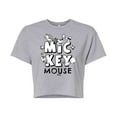 thumbnail image 1 of Disney - Mickey Mouse - Black & White Doodle - Juniors Cropped Cotton Blend T-Shirt, 1 of 5