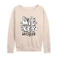 thumbnail image 1 of Disney - Mickey Mouse - Black & White Doodle - Women's Lightweight French Terry Long Sleeve Shirt, 1 of 4