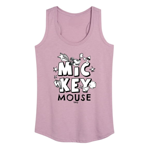 Disney - Mickey Mouse - Black & White Doodle - Women's Racerback Tank Top