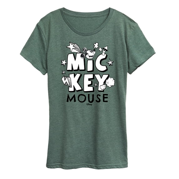 Disney - Mickey Mouse - Black & White Doodle - Women's Short Sleeve Graphic T-Shirt