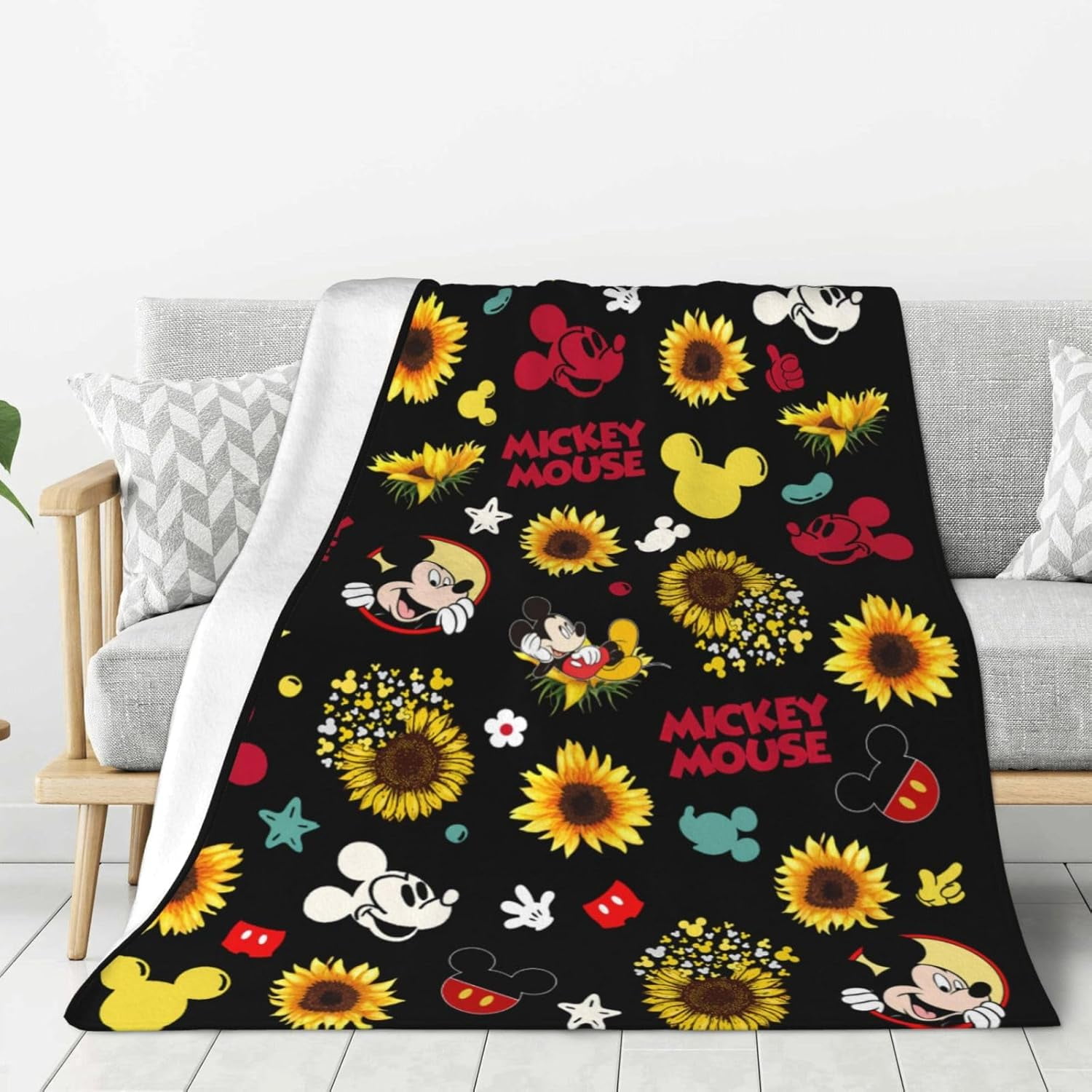 Disney Mickey Mouse Blanket Soft Flannel Throw Blankets Birthday Gifts ...