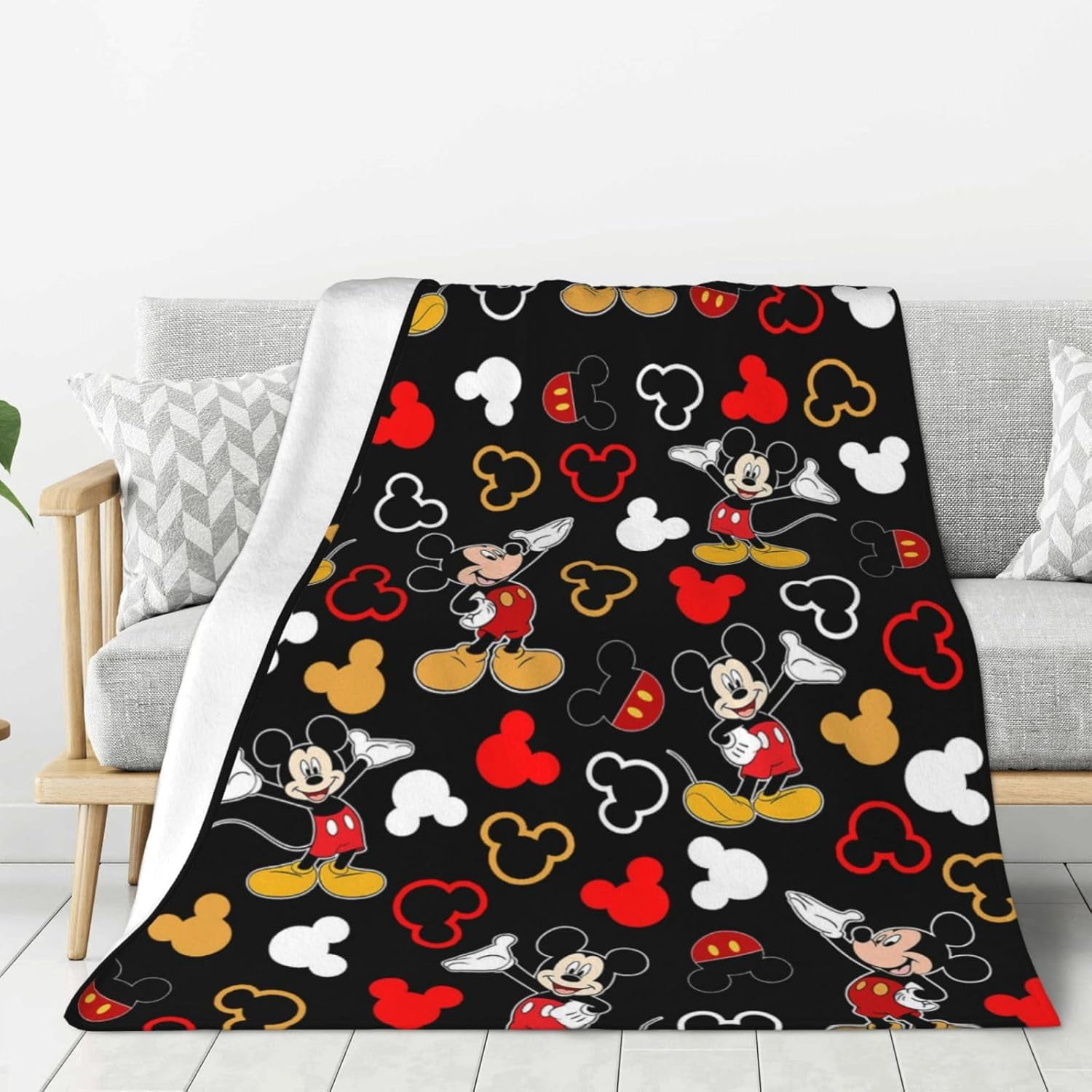 Disney Mickey Mouse Blanket Soft Flannel Throw Blankets Birthday Gifts