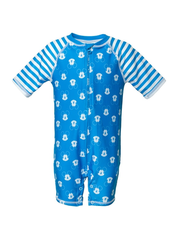 Mickey Mouse Blue Bathing Suit Newborn Baby Boys One-Piece Swimsuit 0-3 Months