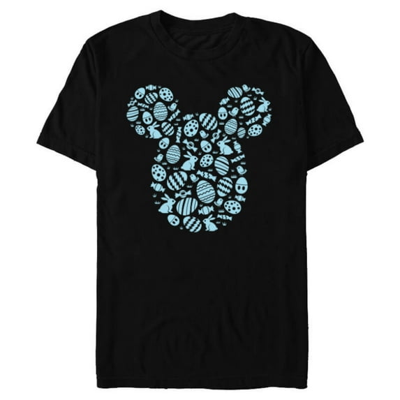 Disney Mickey Mouse Blue Easter - Short Sleeve Blended T-Shirt for Adults - Customized-Black