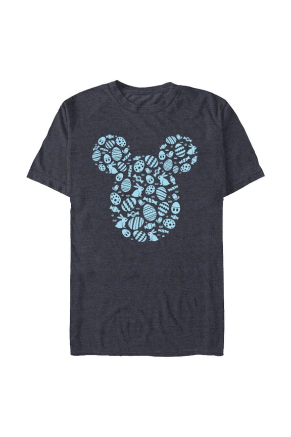 Mickey Mouse Blue Easter - Short Sleeve Blended T-Shirt for Adults - Customized-Navy Heather