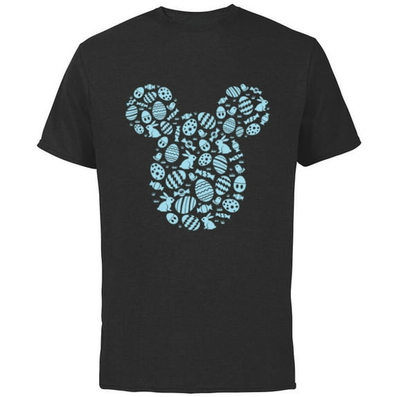 Disney Mickey Mouse Blue Easter - Short Sleeve Cotton T-Shirt for Adults - Customized-Black