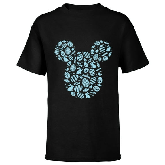 Disney Mickey Mouse Blue Easter - Short Sleeve T-Shirt for Kids - Customized-Black