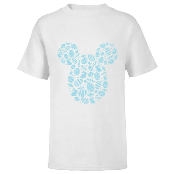 Disney Mickey Mouse Blue Easter - Short Sleeve T-Shirt for Kids - Customized-White