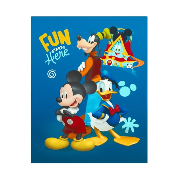 Disney Mickey Mouse Blue LED Canvas Art Print for Children's Room Decor