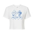 thumbnail image 1 of Disney - Mickey Mouse - Blue Pup Prints & Outline - Juniors Cropped Cotton Blend T-Shirt, 1 of 5