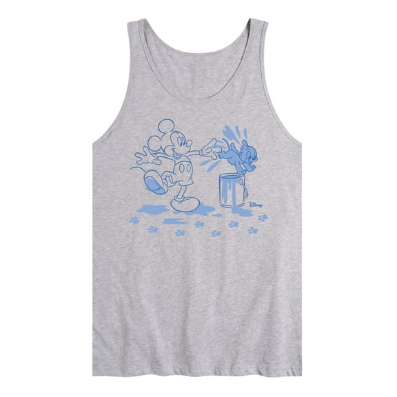 Disney - Mickey Mouse - Blue Pup Prints & Outline - Men's Jersey Tank Top