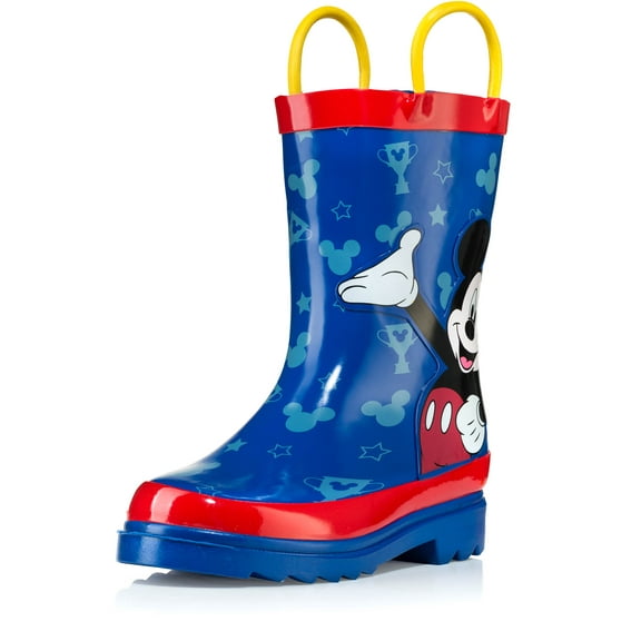 Disney Mickey Mouse Blue Rubber Rain Boots - Size 1 Little Kid