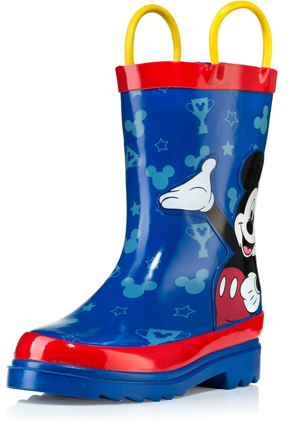 Mickey Mouse Blue Rubber Rain Boots - Size 8 toddler