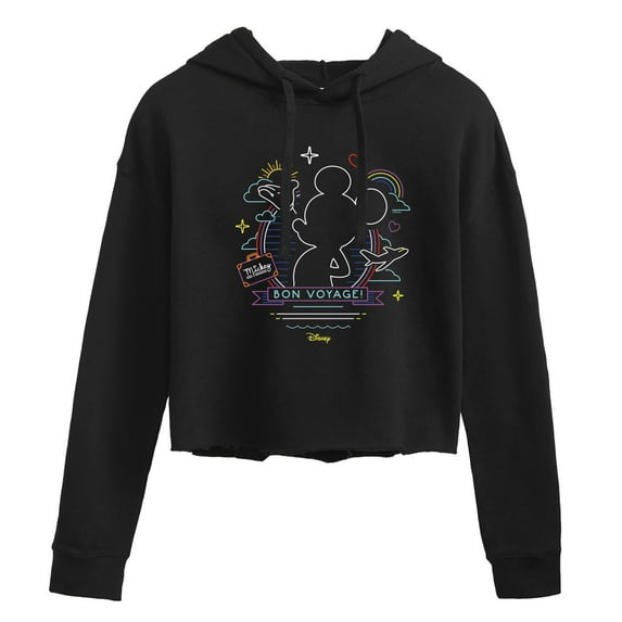 Disney - Mickey Mouse - Bon Voyage on the Cruise - Juniors Cropped Pullover Hoodie