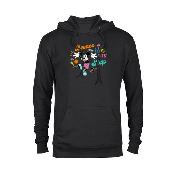 Disney Mickey Mouse Bounce in My Step Retro Vinyl - Pullover Hoodie for Adults - Customized-Black