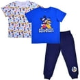 thumbnail image 1 of Disney Mickey Mouse Boy's 3-Piece Cool Dudes T-Shirt and Jogger Pant Set, Blue, Size 5T, 1 of 7