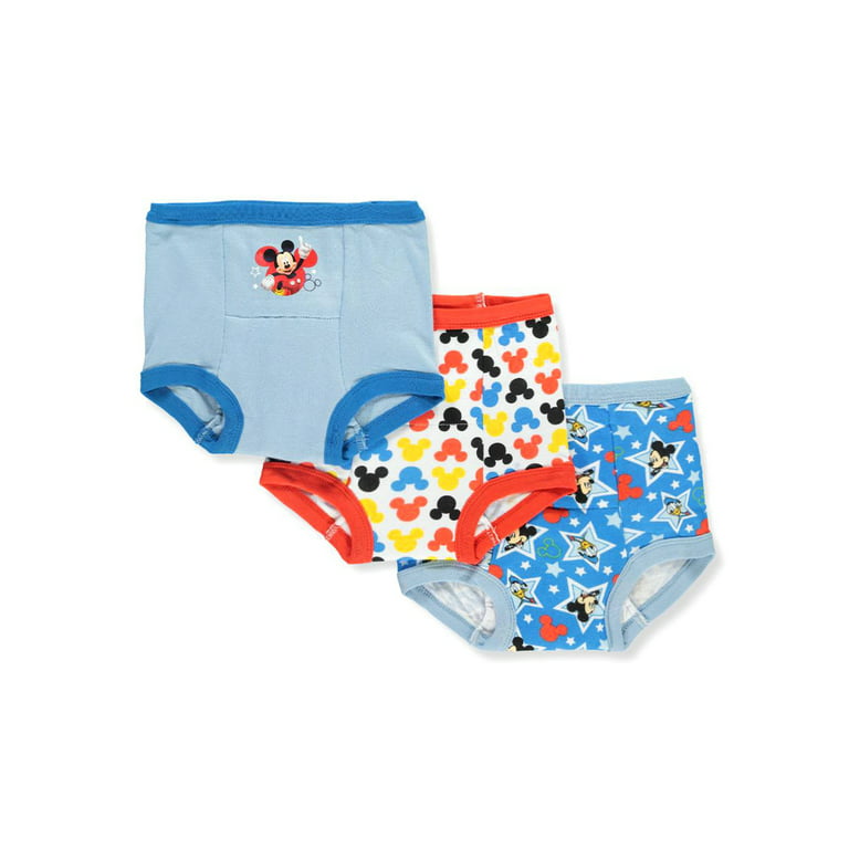 Disney Mickey Mouse Boys' 3-Pack Training Pants & Chart Set - blue/multi,  4t (Toddler) 