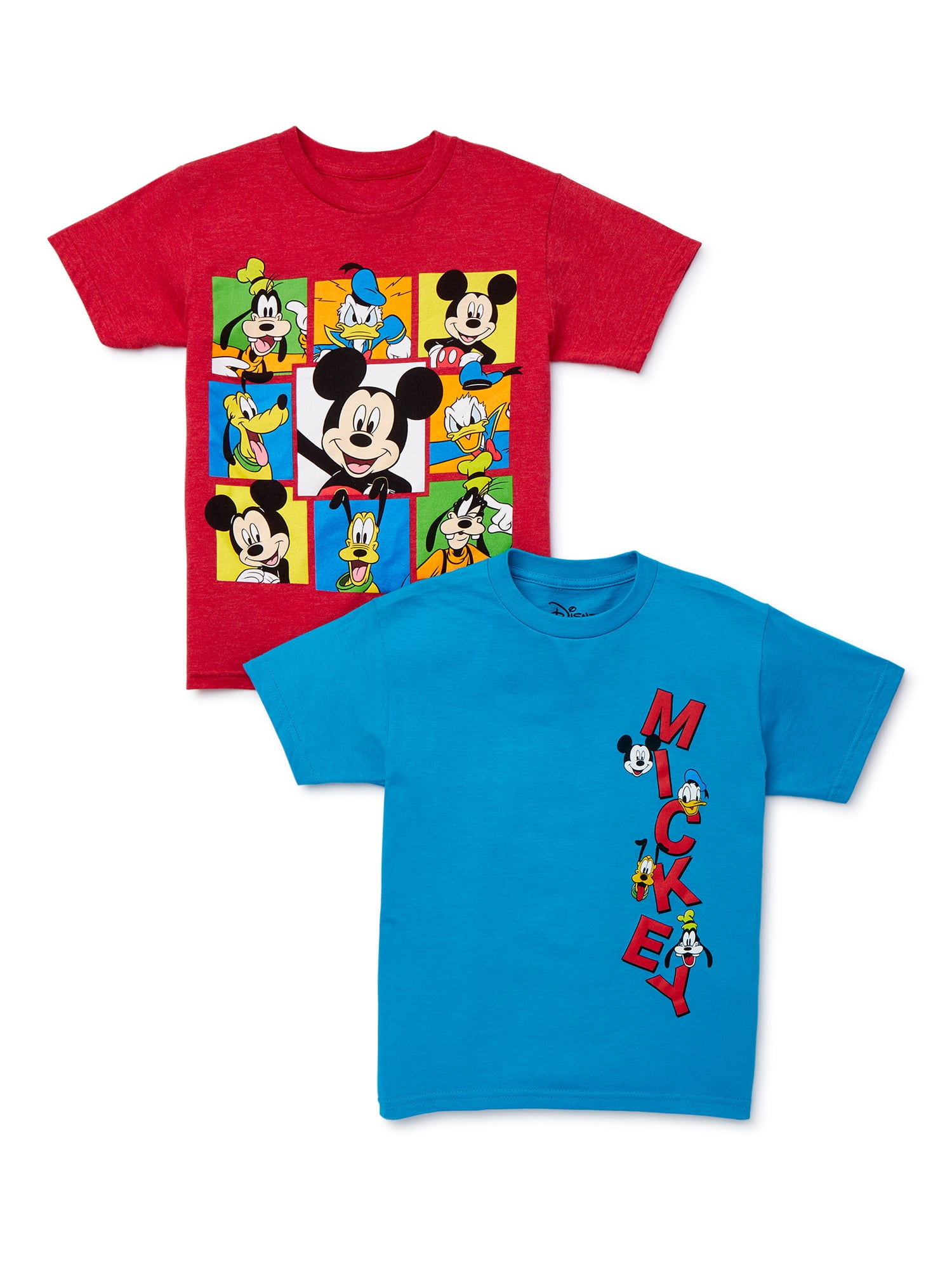 4-18 T-Shirt, Friends Always Sizes Boys Disney Down Mickey Mouse Graphic 2-Pack,