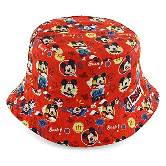 Disney Mickey Mouse Boys' Red Bucket Hat for Boys Ages 2-4 Years - Toddler Child
