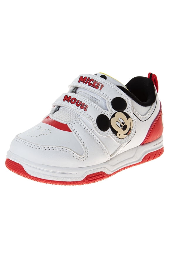 Mickey Mouse Boys Sneakers. (Toddler Little Kids), White Red, Size: 6