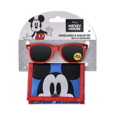 Disney Mickey Mouse Kid's Sunglasses and Wallet 2-Piece Set, Red and Blue