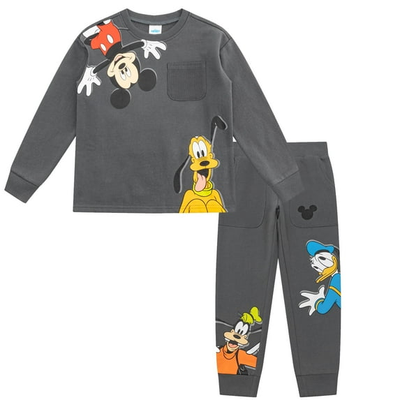 Disney Mickey Mouse Boys Sweatshirt and Jogger Pants Outfit (Boys), 2 Piece Set, Sizes 2T-7
