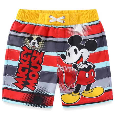 Disney Mickey Mouse Boys UPF 50+ Swim Trunks Bathing Suit (Boys), Sizes 2T-7